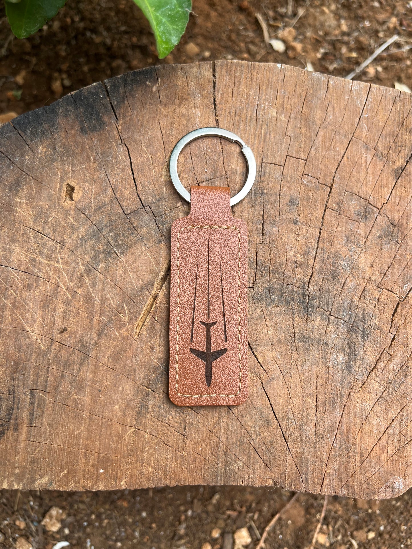 Custom Engraved Leather Keychain