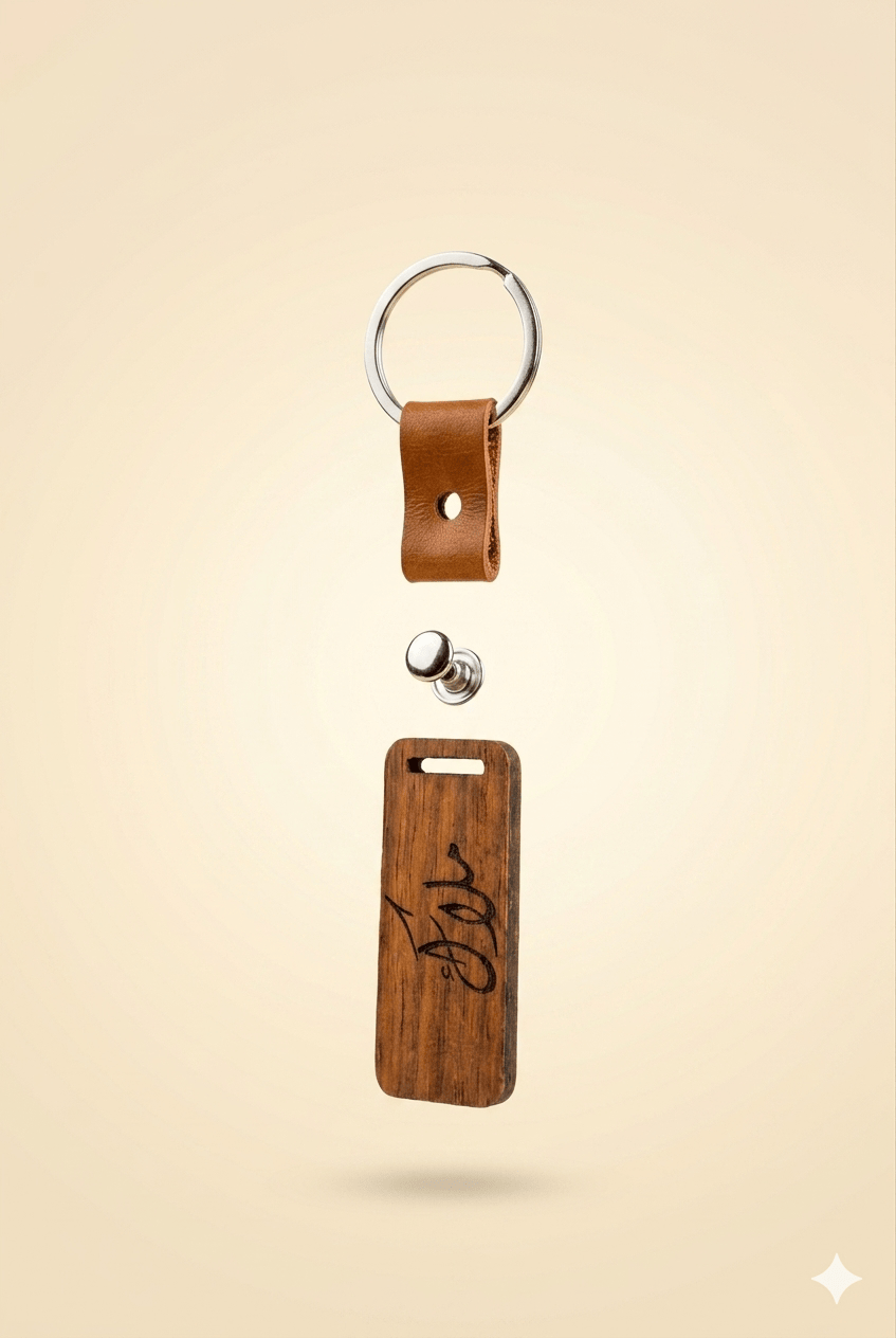 Custom Engraved Wooden Keychain