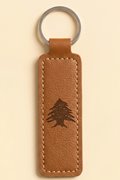 Cedar leather keychain